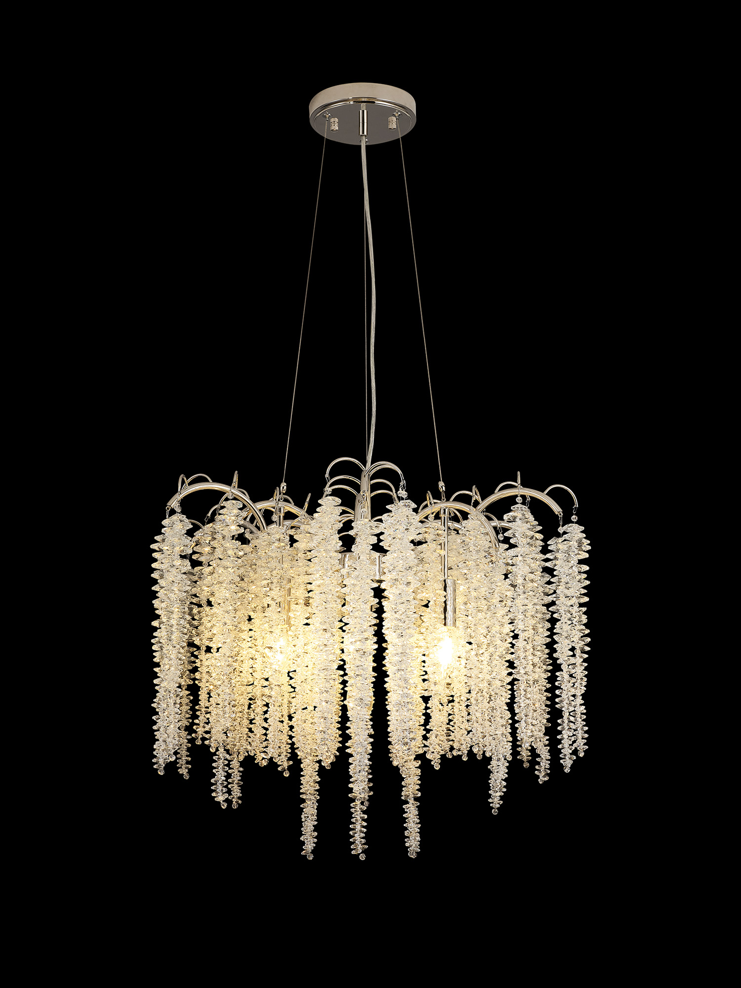 Wisteria Polished Nickel Crystal Ceiling Lights Diyas Multi Arm Crystal Fittings